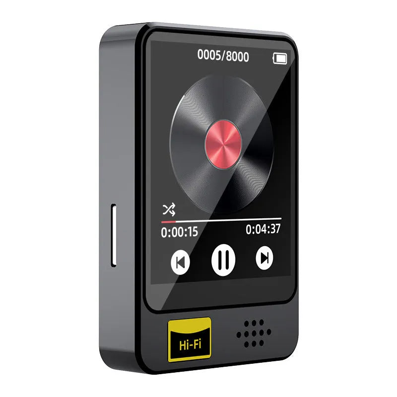 Black plastic e-book player with external speaker and 1.8 inch screen