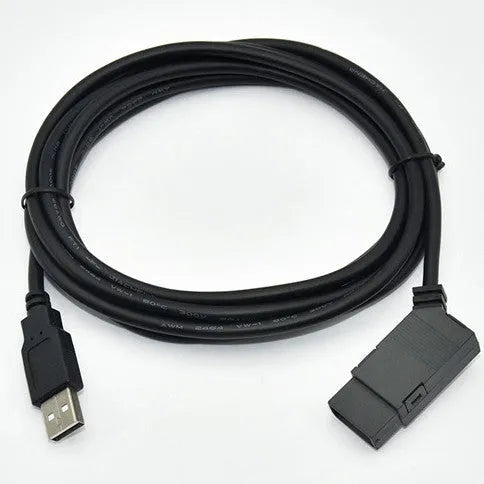 Siemens LOGO series PLC programming download cable with USB and 6-pin square connectors, 3 metres long