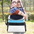 Portable Oxford cloth pet backpack for dogs and cats measuring 37x25x35cm in black solid colour