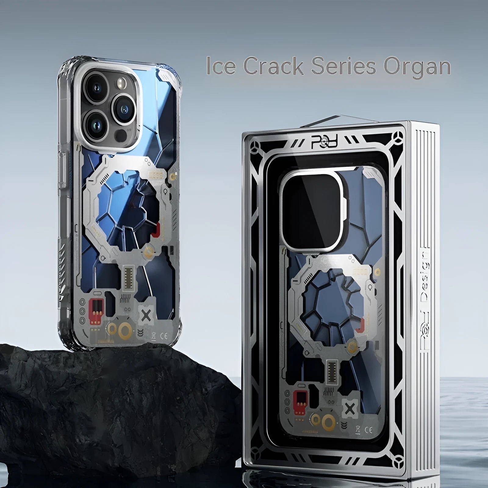 Magnetic Tide transparent all-inclusive phone case for iPhone 15 Pro Max in carbon black colour