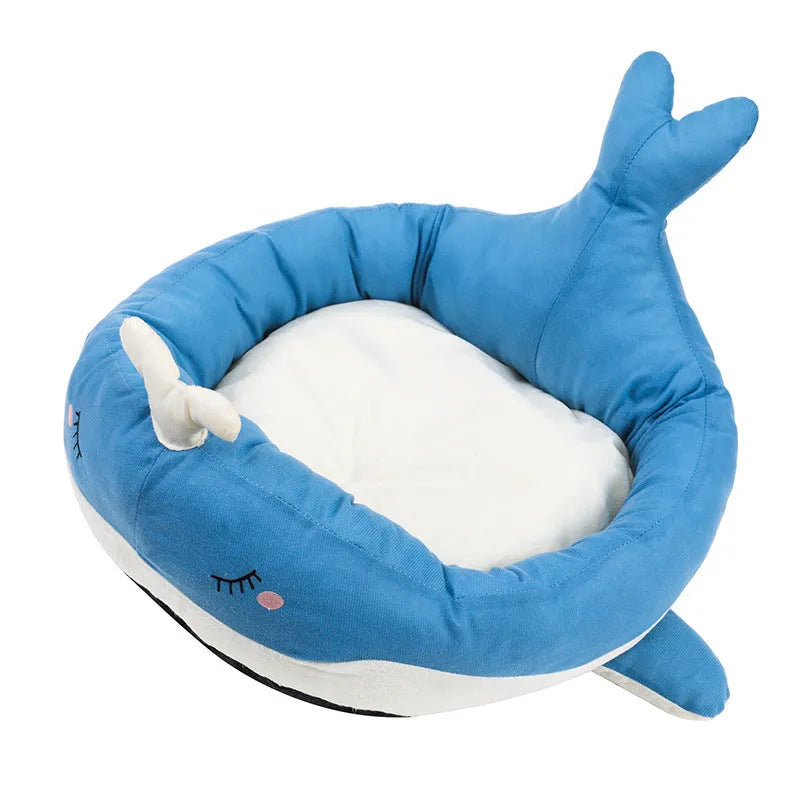 Duck shape pet bed for small dogs and cats in blue colour