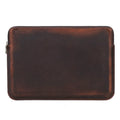 Retro brown crazy horse leather zipper computer bag for MacBook Pro 15.4 and 16 inch