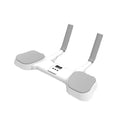 White household flat support trainer made from aluminium tube and ABS base for fitness exercises.