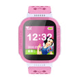 Blue and pink children's phone watch with 1.44-inch IPS screen showing simple interface