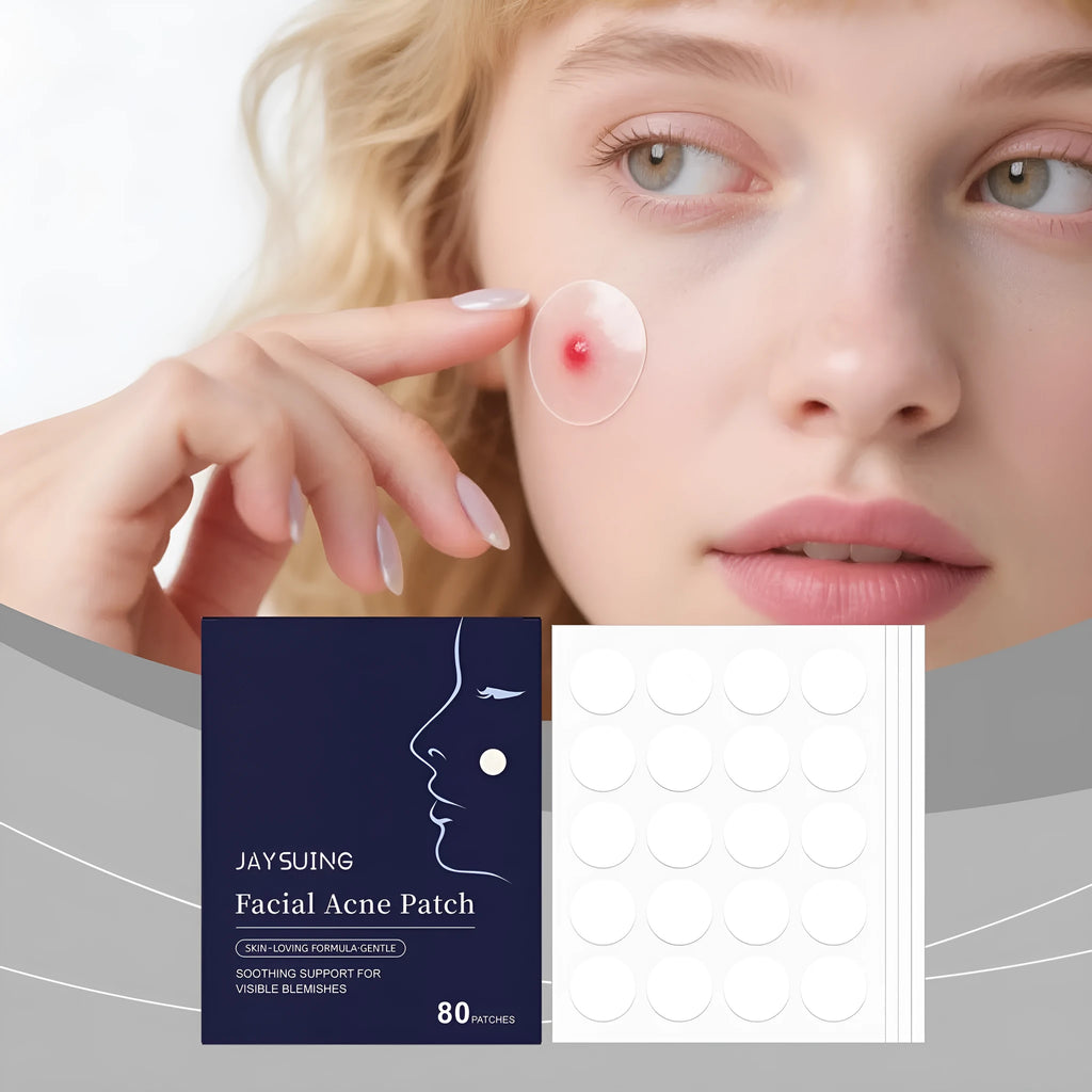 Pack of 80 breathable facial acne patches for daily skincare use