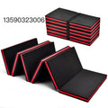 Large grey folding EVA foam kneeling mat shown open on a garage floor.