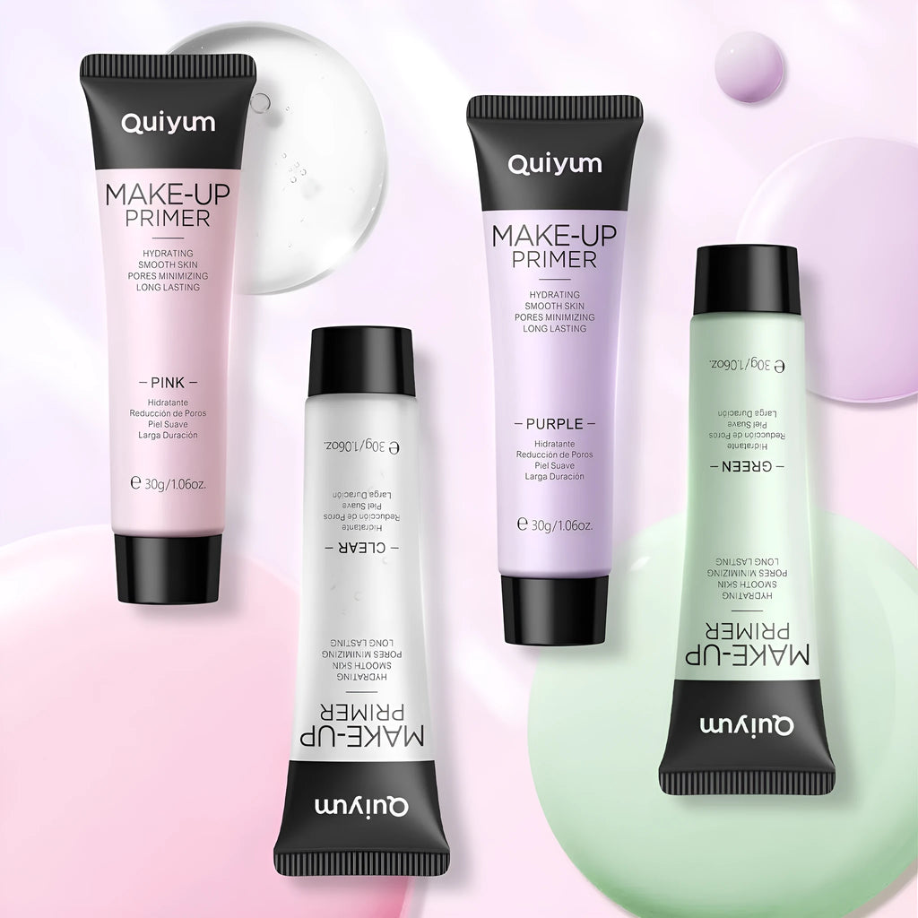 Moisturising make-up primer in green, pink and purple shades, 30g colour-correcting base product