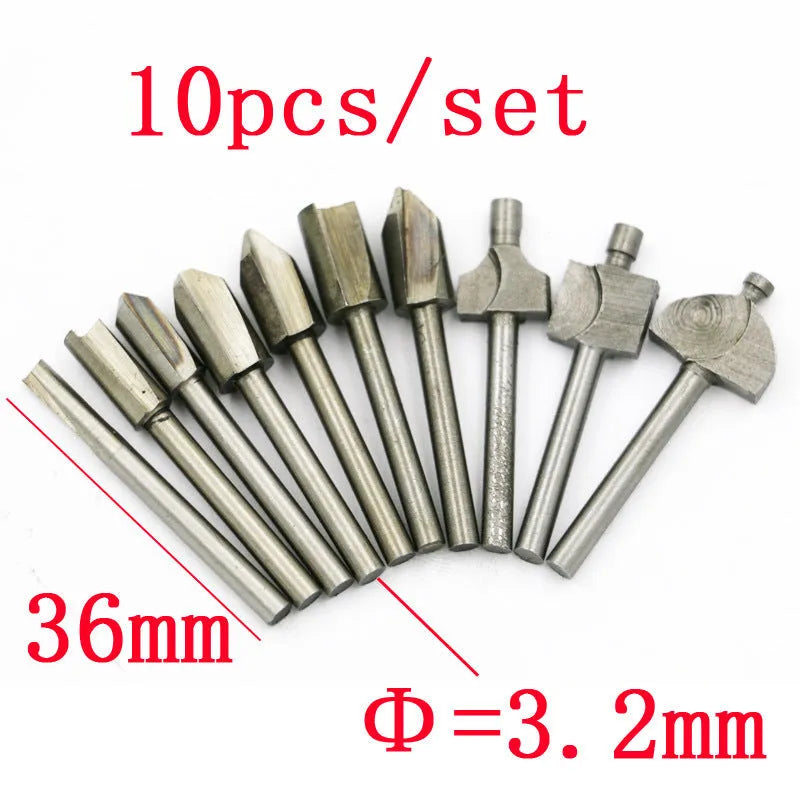 10 high speed steel woodworking trimming knives packed together, each 4.5 x 32 x 0.8cm
