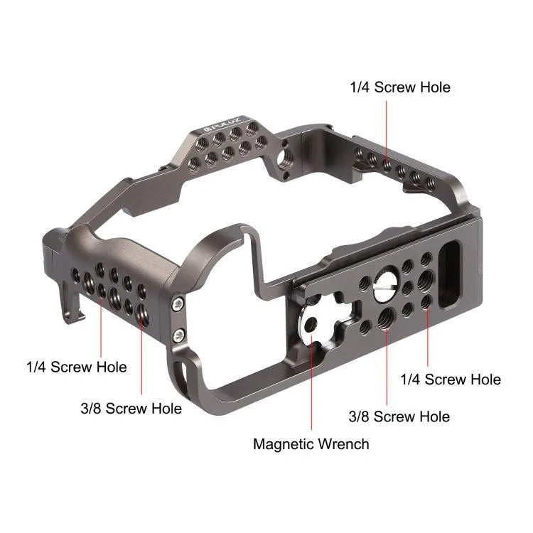 Aluminium alloy camera cage frame for Canon EOS R5 R6 R7 RP R10 with open design