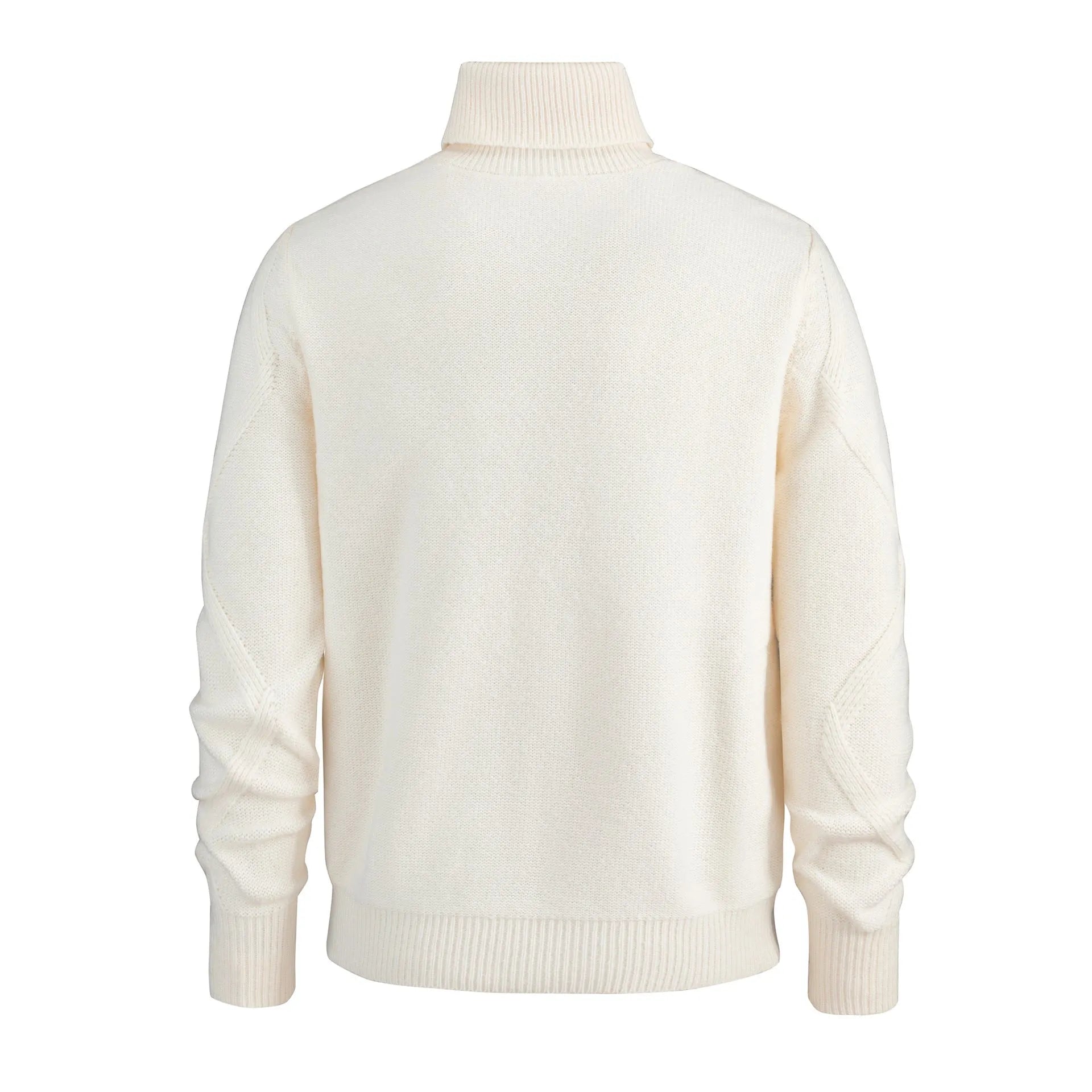 Men's slim-fit thickened turtleneck sweater in beige, 100% polyester pullover