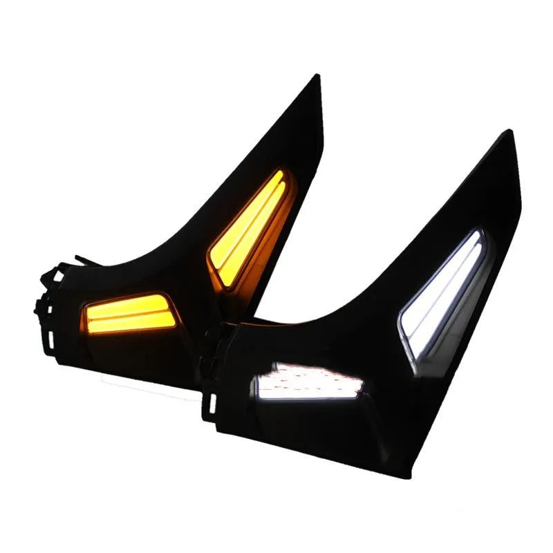 Pair of LED turn signal lights for Yamaha NMAX155 motorcycle in blue and yellow colour option.