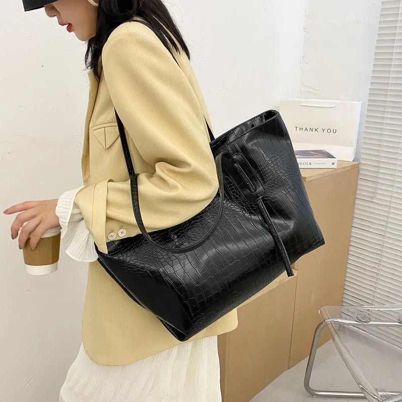 Horizontal square PU shoulder bag with stitching, double straps, burgundy colour