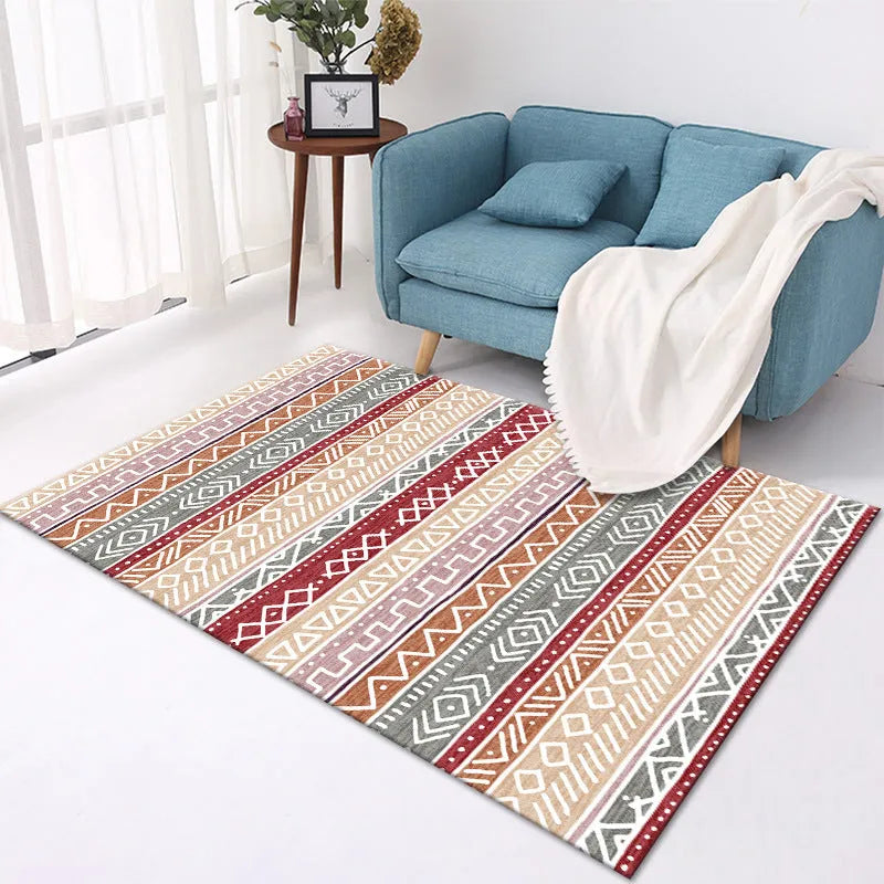 Home crystal velvet machine woven polyester carpet rectangular shape, 81-90% polyester fibre, machine washable, multiple sizes and colours
