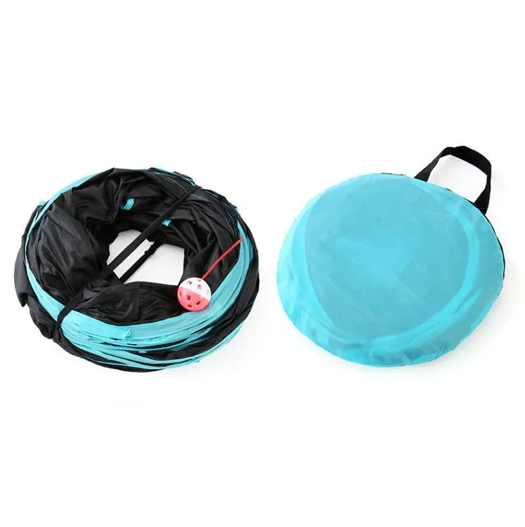 Collapsible S-type four-channel polyester cat tunnel toy for indoor pet play