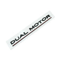 Tesla Model 3 front bumper sticker with Double Motor text in black and red