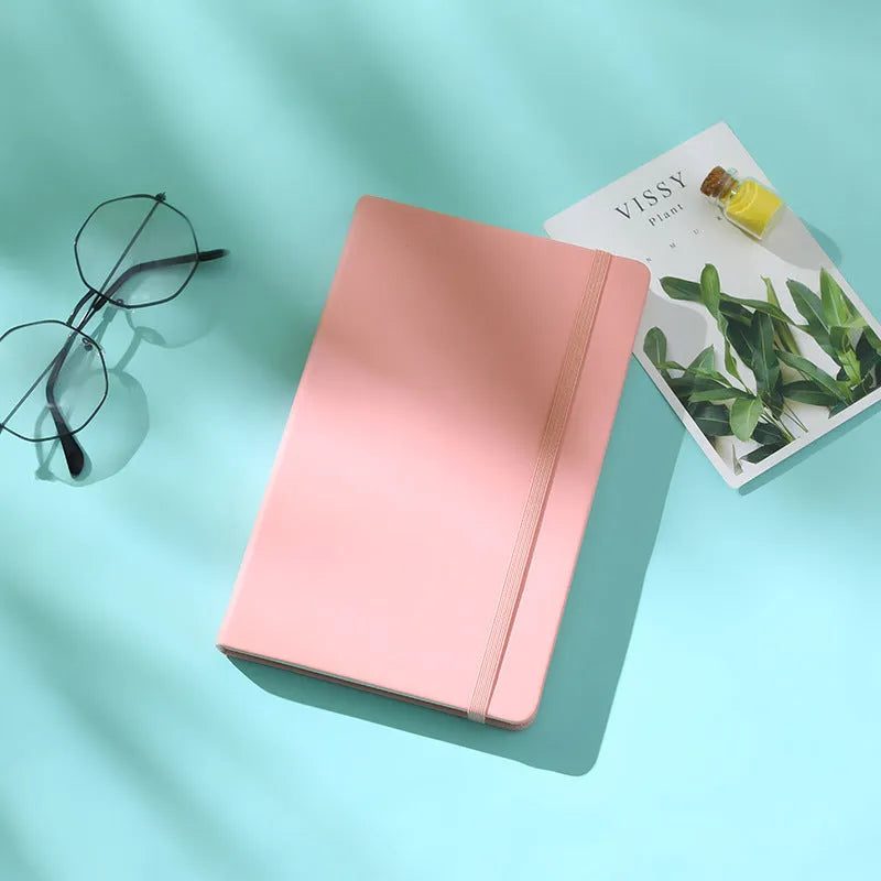 A5 tactile PU hardcover notebook with 96 sheets of 100gsm white paper, available in ten colours including black and red