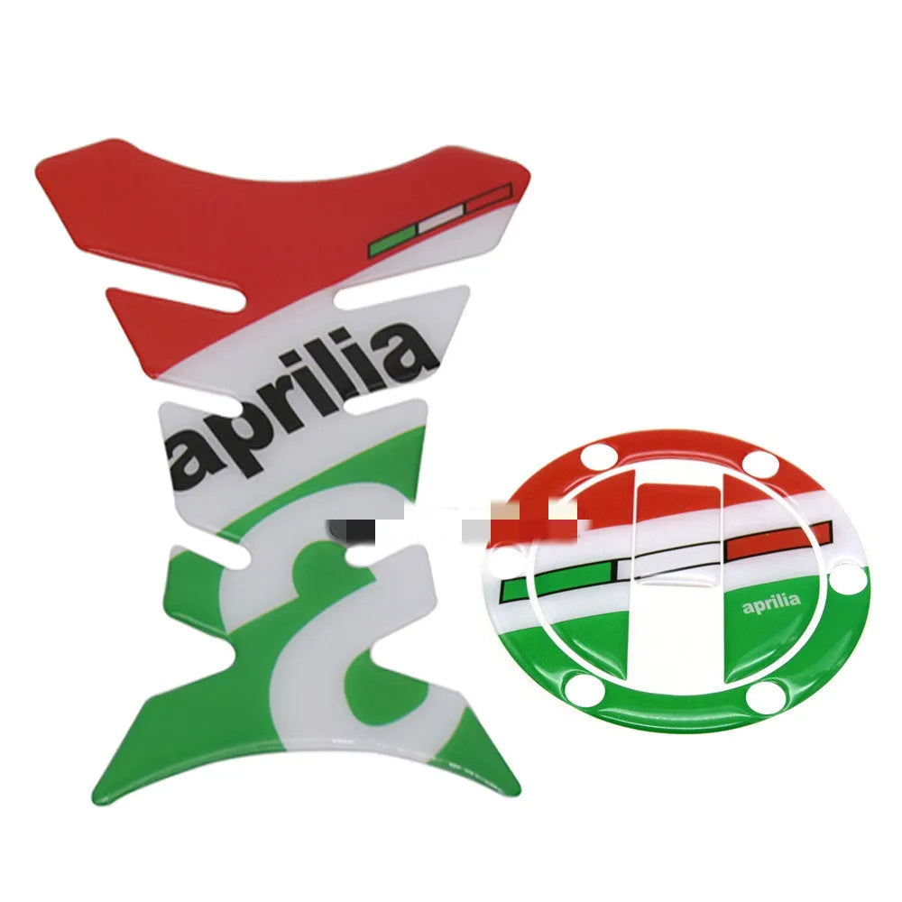 Apulia CR150 motorcycle fuel tank sticker in green colour showing protective film decal on bike tank