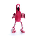 Pink animal-shaped corduroy plush dog toy with a squeaker inside.