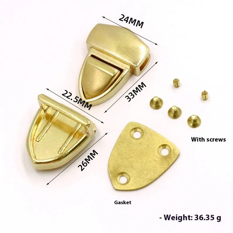 Pure brass mortise lock duck tongue buckle for bag hardware accessories