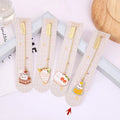 Cat metal pendant bookmark with creative cartoon designs including Strawberry Cake Cat and Cherry Sleeping Cat