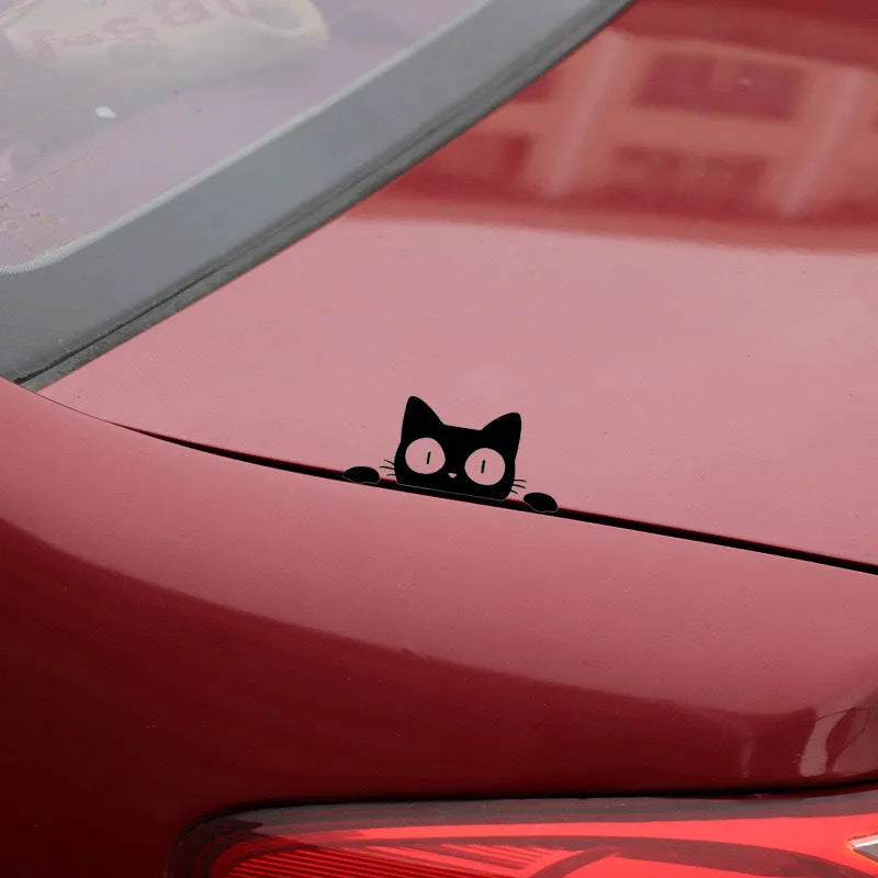 Car window reflective sticker creative carving pattern 14x6.2cm black white bumper decal