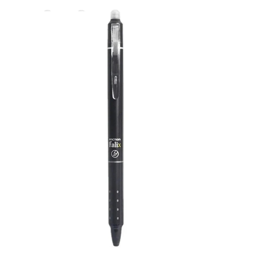 Blue and black erasable 0.5mm push gel pen with plastic shell for elementary school students