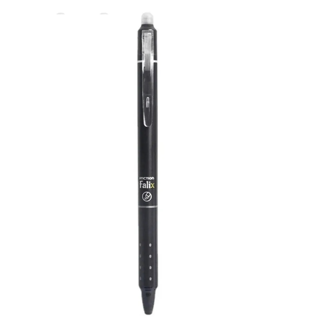 Blue and black erasable 0.5mm push gel pen with plastic shell for elementary school students