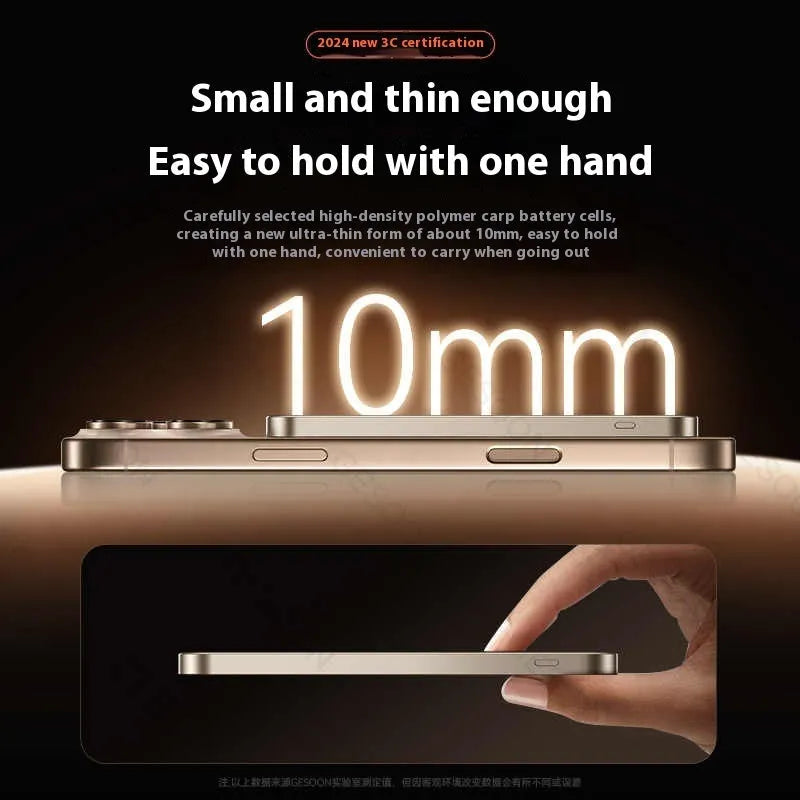 Small portable magnetic power bank with aluminium alloy shell in black or silver, 105x68x10mm
