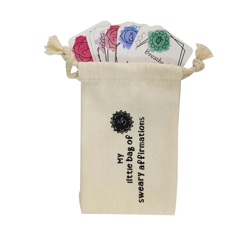 Set of 16 funny affirmation greeting cards with soft healing designs in a gift bag