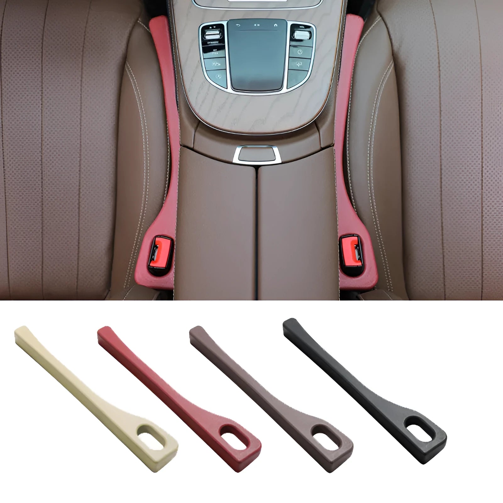 Polyurethane car seat gap strip preventing items from falling between vehicle seats