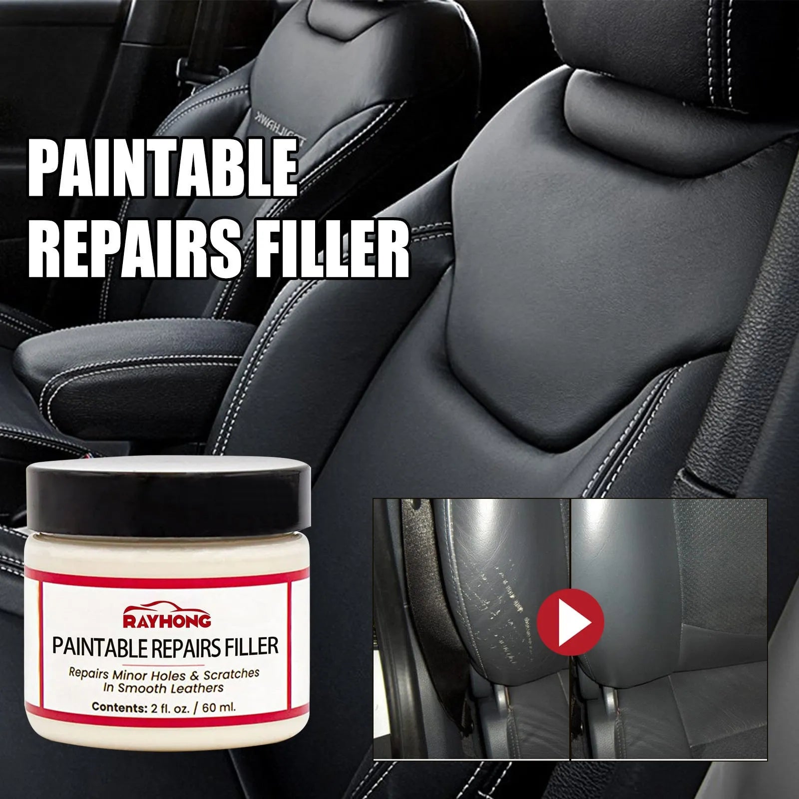 60ml leather repair paste tube for car seat and sofa scratch repair