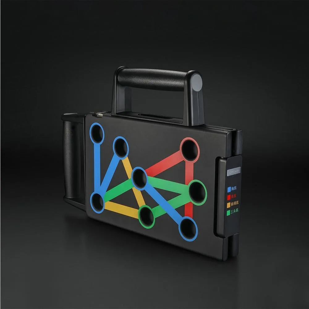 Yunmai black push-up stand with ABS construction, main body 300x180x36mm, handles 172x93x36mm