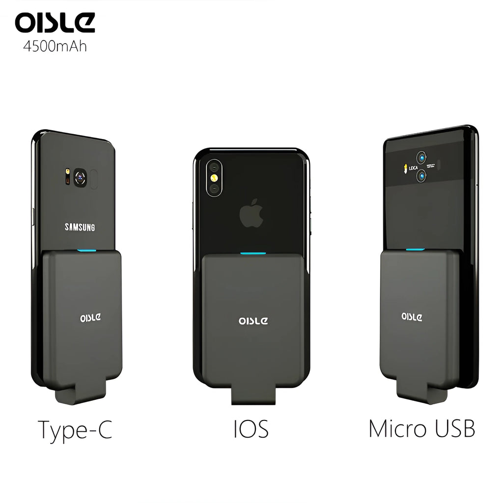 Back clip battery portable charger with magnetic clip in multiple colours
