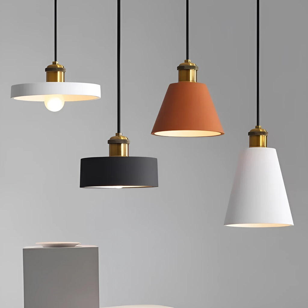 Simple Nordic style iron droplight chandelier for dining table or bedside in black colour option