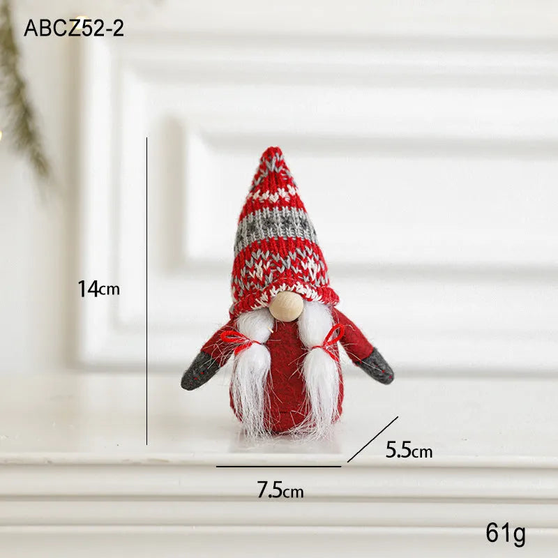 Cloth faceless Christmas Rudolf doll in red colour, standing decoration for holiday display