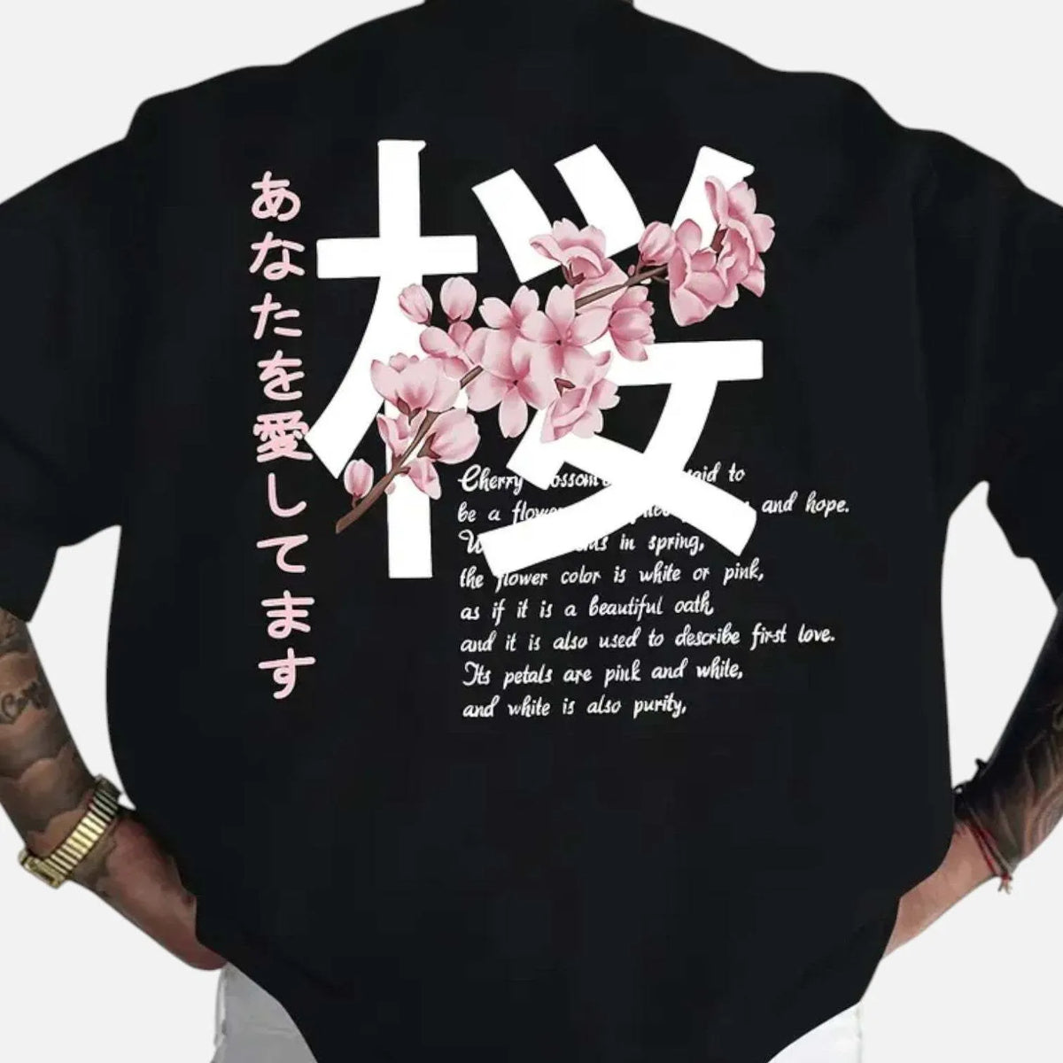 Men's loose pullover short-sleeved T-shirt in cotton, shown in black, apricot, navy blue, and dark gray