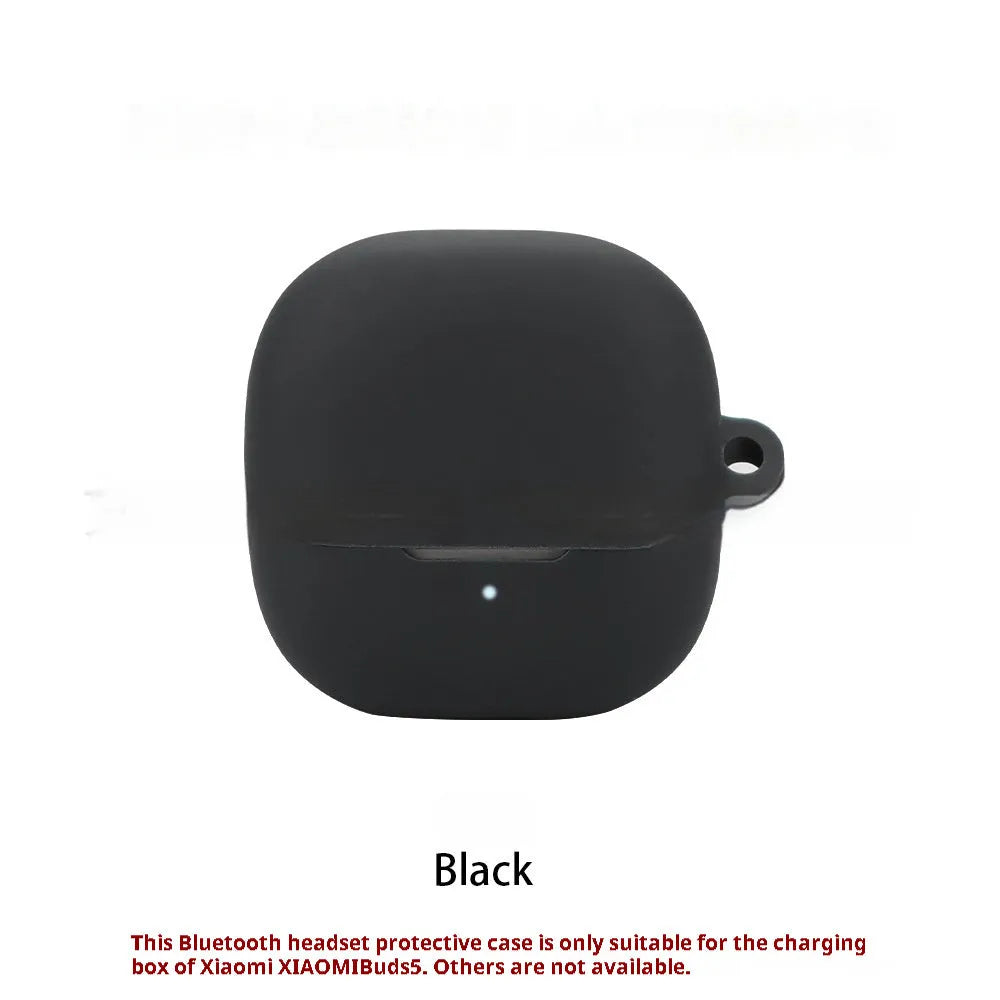 Soft silicone protective case for Buds5 headset in black nude colour, handmade shell