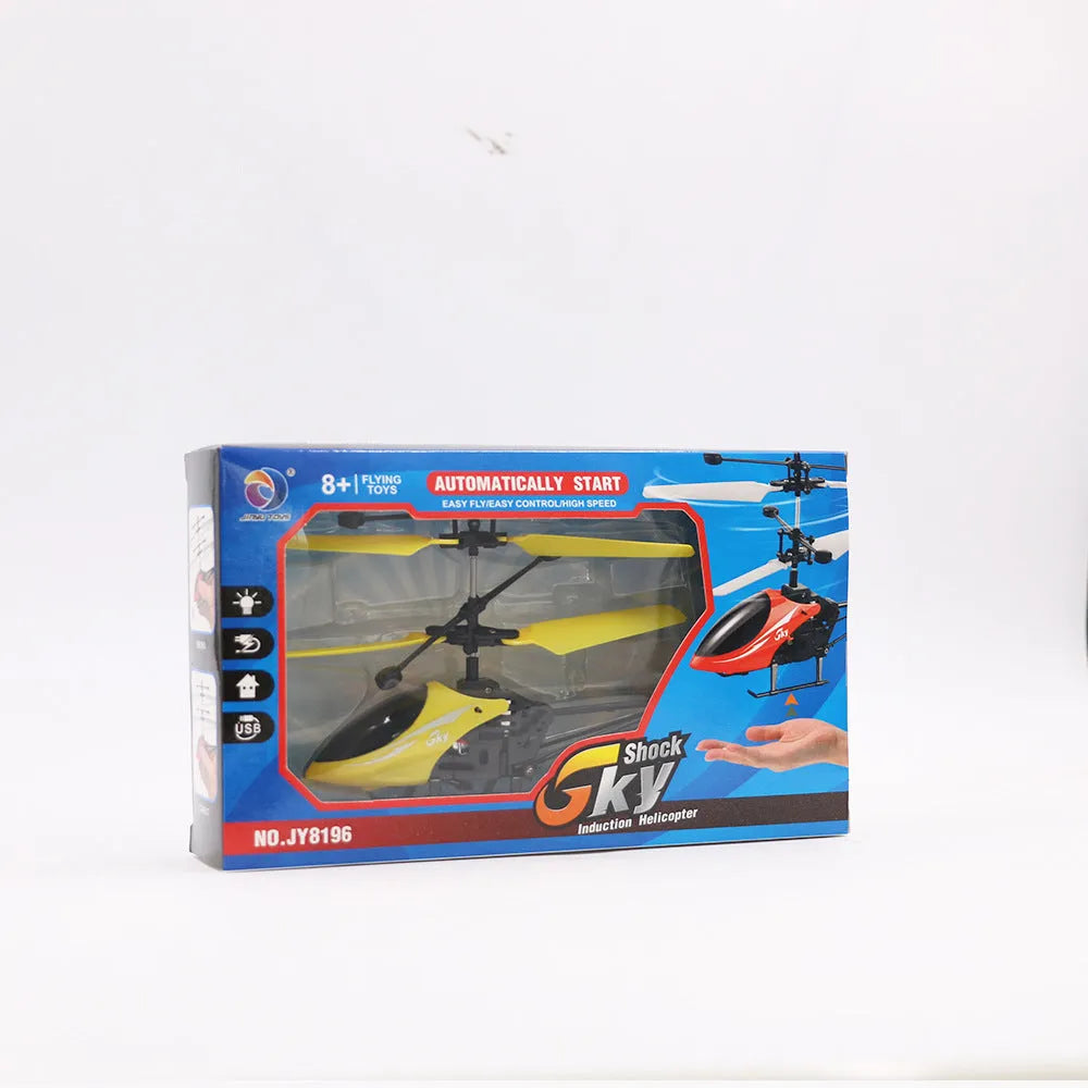 Jinyu infrared induction remote control toy aircraft, USB powered, 17.5 x 11 x 3.5 cm, blue red yellow, open window box