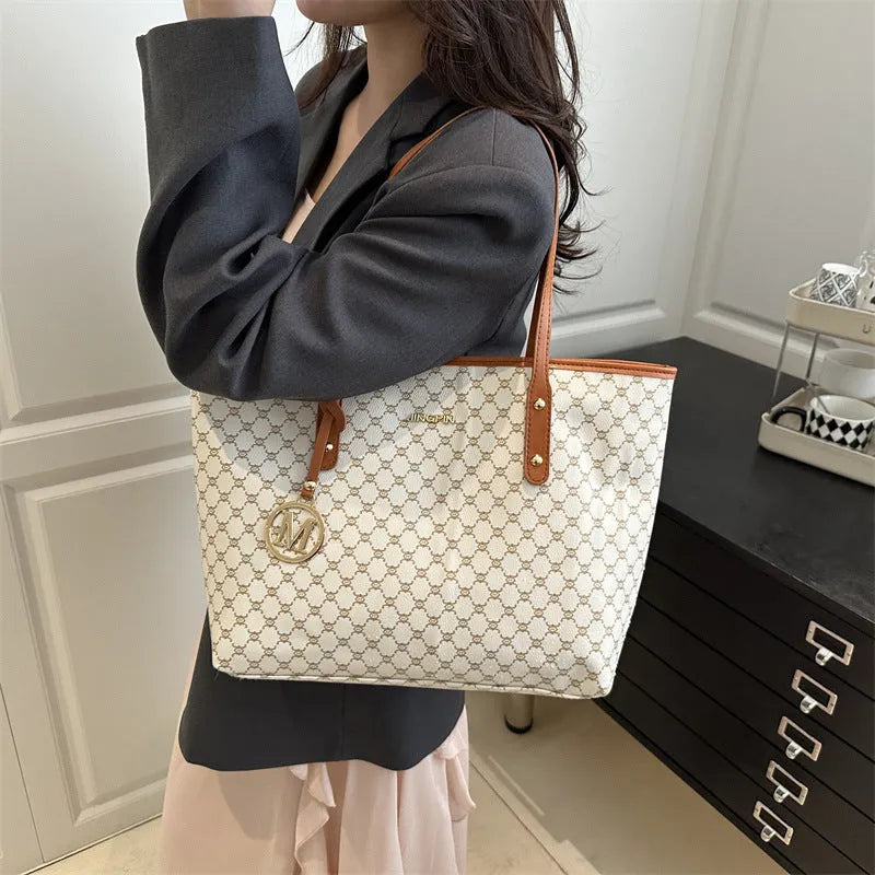 Black PU leather shoulder bag with sewing thread details, shown with grey, brown, and white colour options.