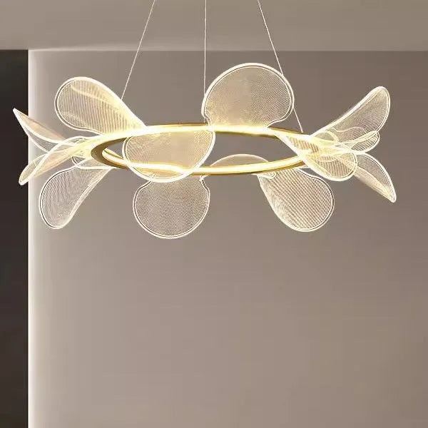 Italian minimalistic bedroom chandelier with acrylic and iron, 2 circles 80 and 50CM, three-colour light