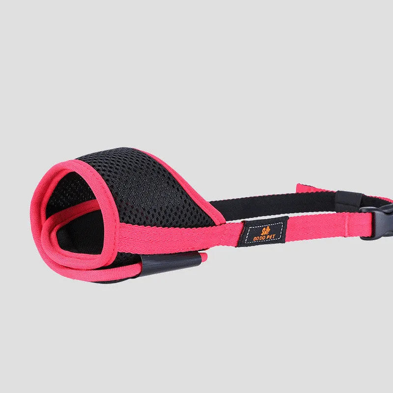 Dog mouth cover anti-bite anti-bark adjustable cloth mask in red for small and large dogs allowing drinking water