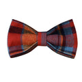 Blue background velvet plaid dog collar and leash set with a metal alloy buckle.