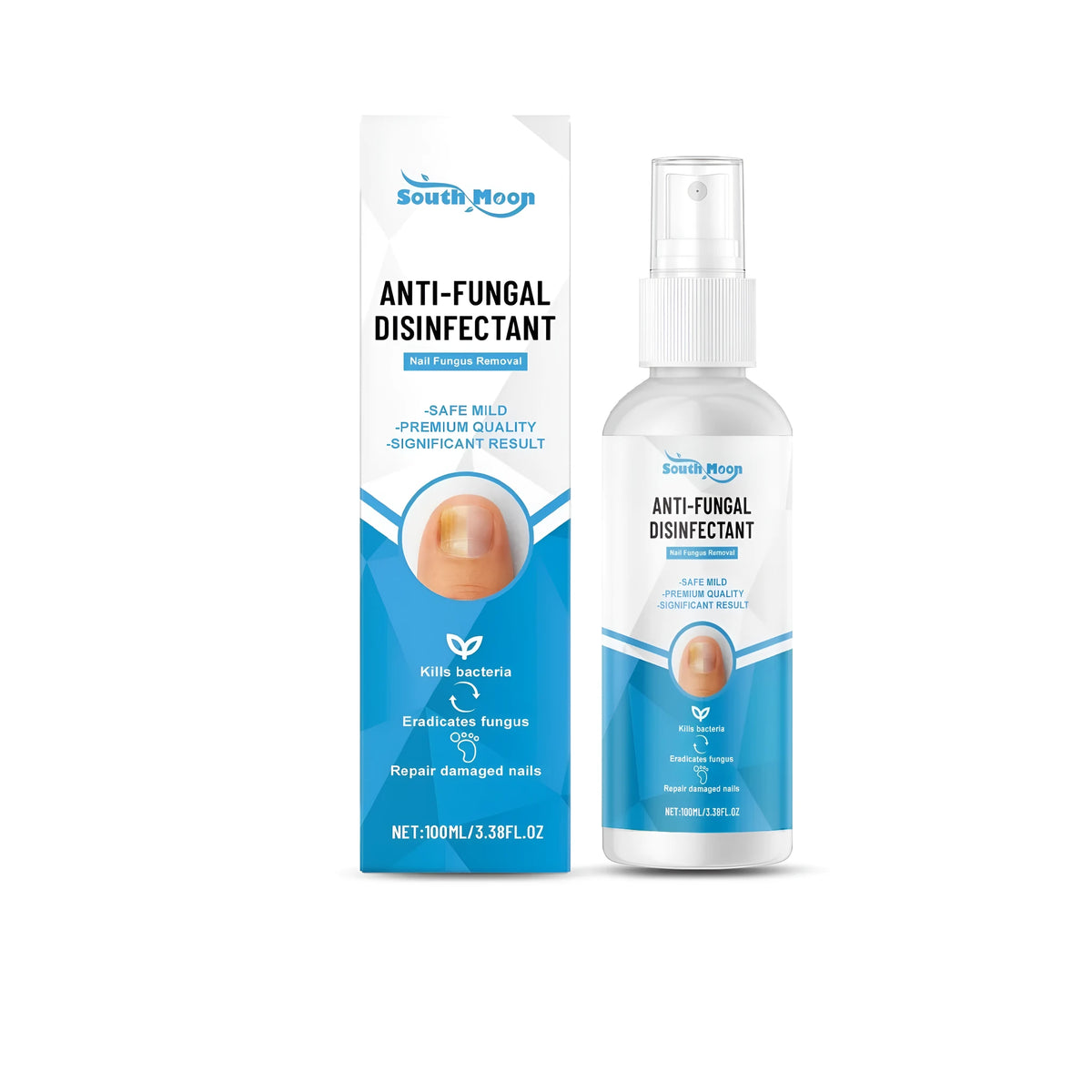 Anti-fungal disinfectant spray bottle 100ml with ginger and tea tree for nail cleaning