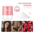 Disposable hair dry cleaning powder with sponge applicator in blue, green or red packaging