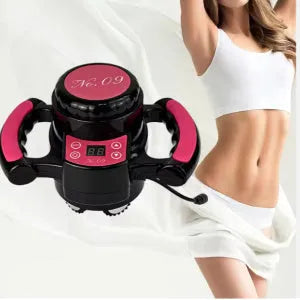 Handheld fat shock instrument Rose Red with UK power supply 20x23x17cm 2.8kg body shaping device on white background