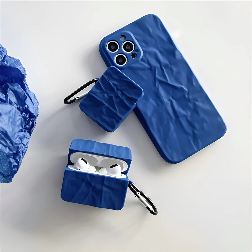 Klein Blue art TPU protective case for Apple AirPods, blue colour, soft shell design.