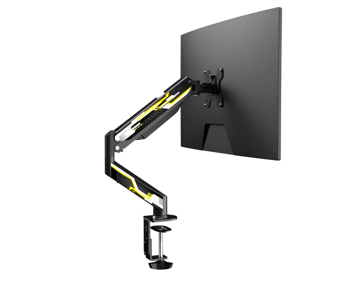 All steel monitor stand with rotating lifting telescopic bracket for 17-27 inch screens, 1-6kg load, keyhole or fixture fixing