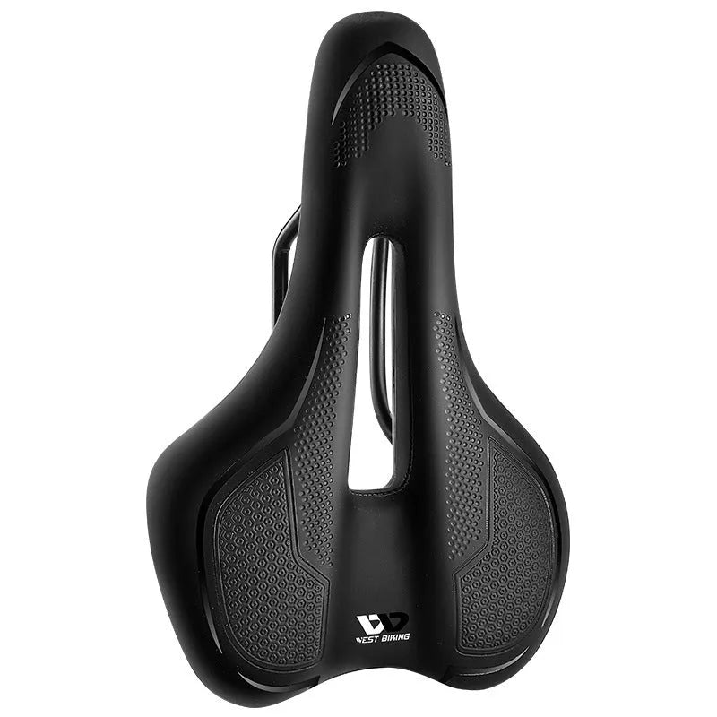 Bicycle saddle cushion with high elastic sponge foam in black and colourful sporty casual designs