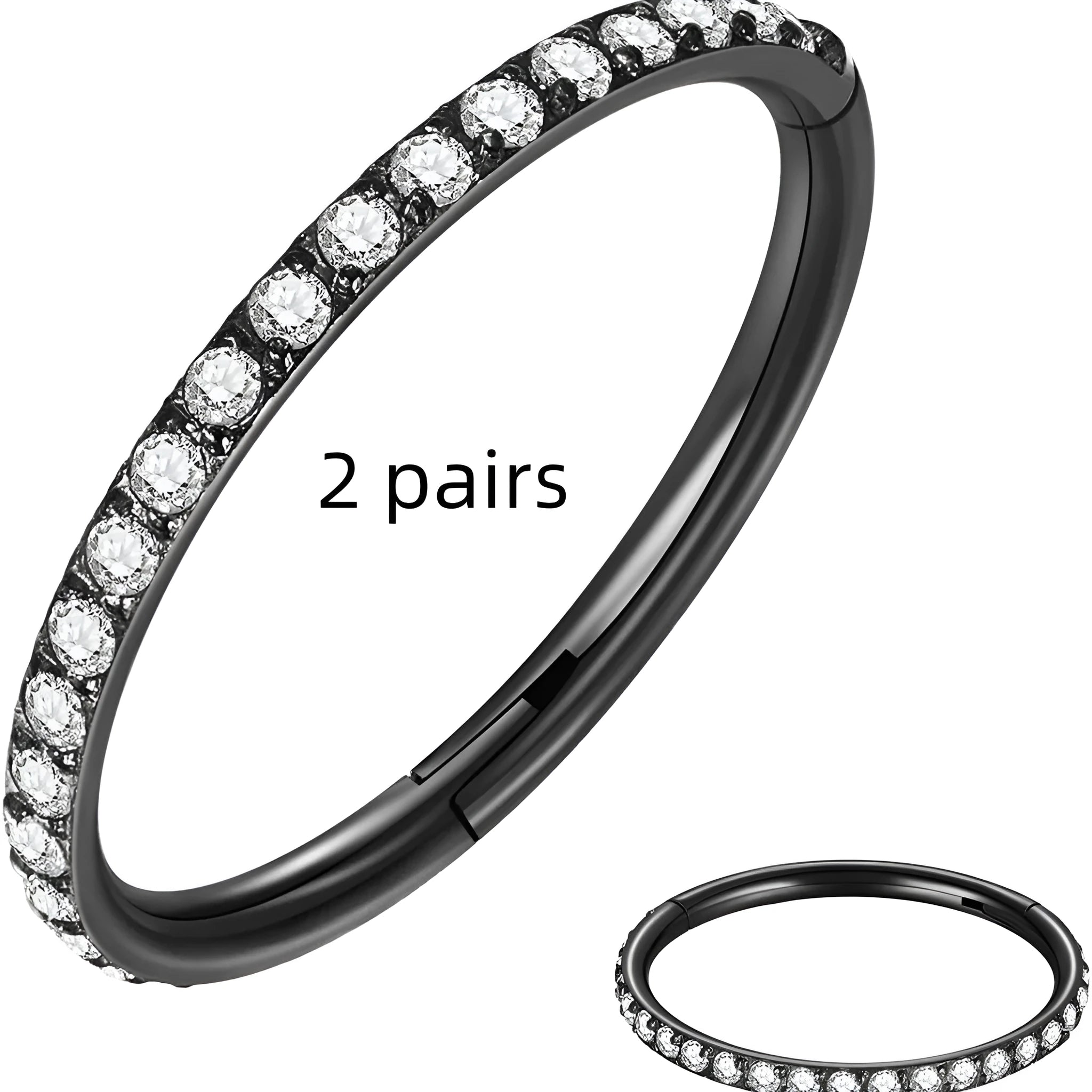 Seamless stainless steel nose ring in gold and black electroplated finishes available in multiple gauges