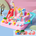 Adventure parking lot plastic toy car track set with manual remote control handle